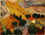 Vincent Van Gogh Landscape with House and Ploughman oil painting picture wholesale